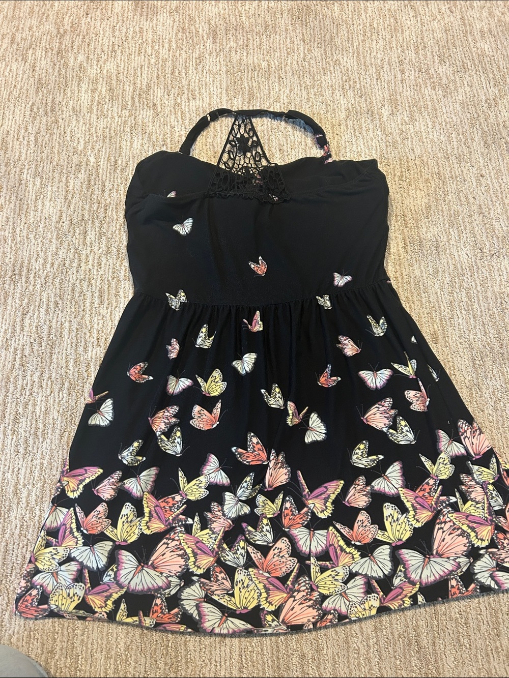 No Boundaries Black Butterfly Print Summer Dress - Picture 5 of 7